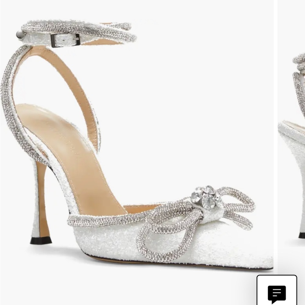 Mach and Mach double bow 4” heels white size 8 USA EU 39